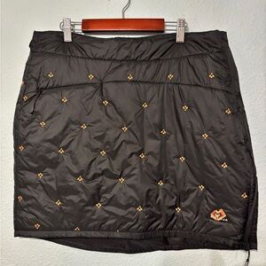 Maloja Monsur Alpine Puffer Skirt Black Embroidered Flowers M